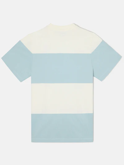 Camiseta Raya Ancha Verde Claro Crema - Silbon