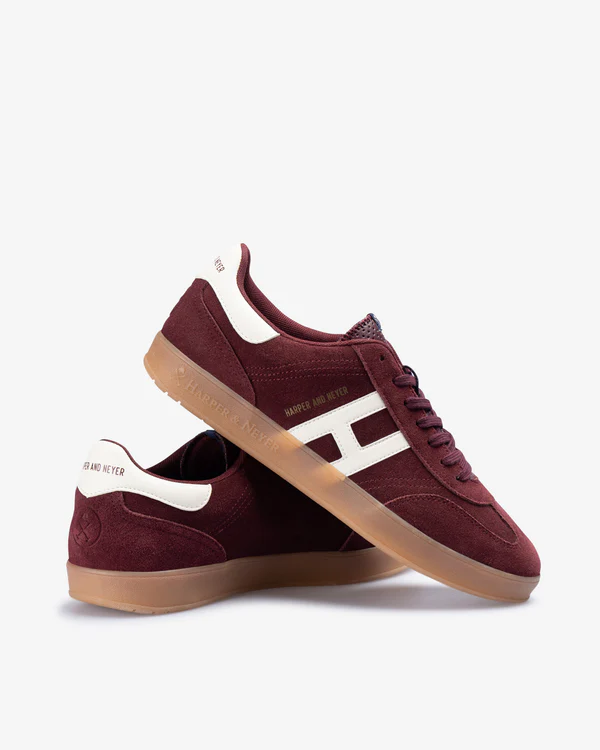 Sneaker Hamptons Suede Burgundy - Harper &amp; Neyer