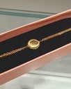 Pulsera Medalla Grabable Doble Cadena Dorada