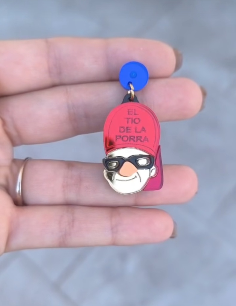Pendientes Metacrilato Tio De La Porra 3D