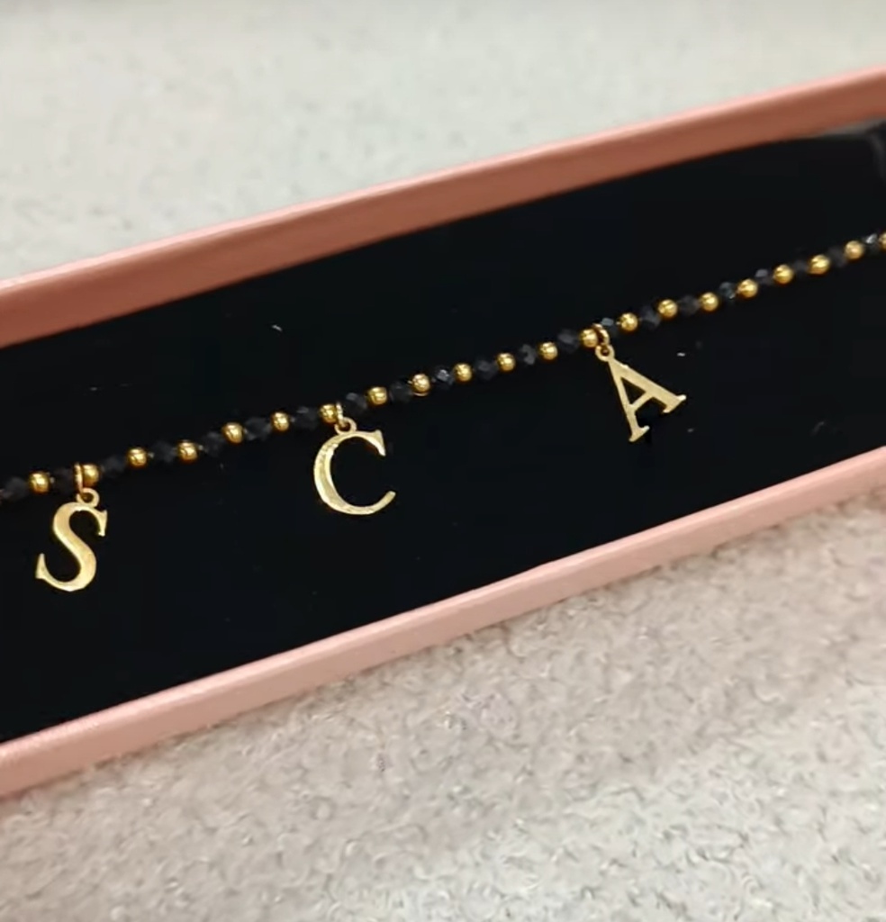 Pulsera Cuentas + Inicial/es Silueta