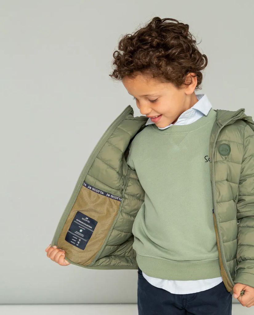 Chaqueta Niño Hood Acolchada Khaki - Scotta