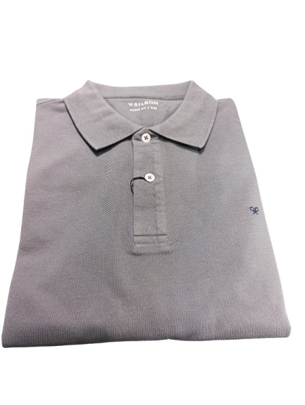 Polo Clásico Liso Gris - Silbon