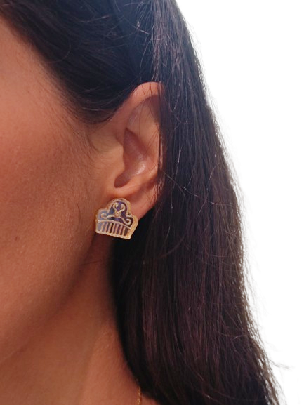 Pendientes Metacrilato Peinetas Fallera Plata