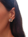 Pendientes Metacrilato Peinetas Fallera Plata