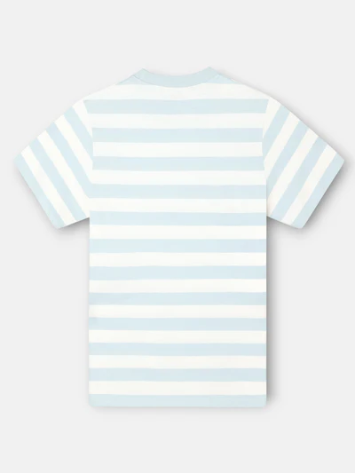 Camiseta Minilogo Rayas Aguamarina - Silbon