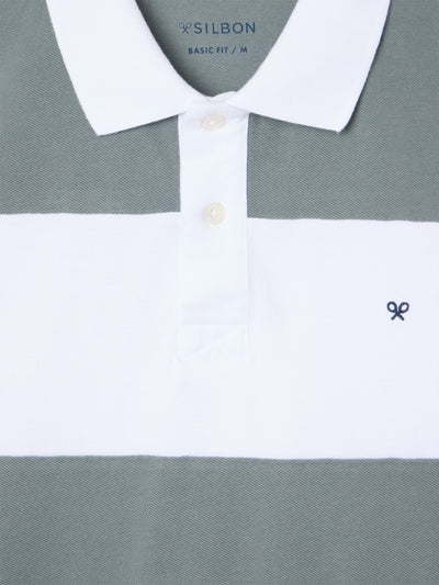 Polo Rayas Anchas Azul Petróleo - Silbon