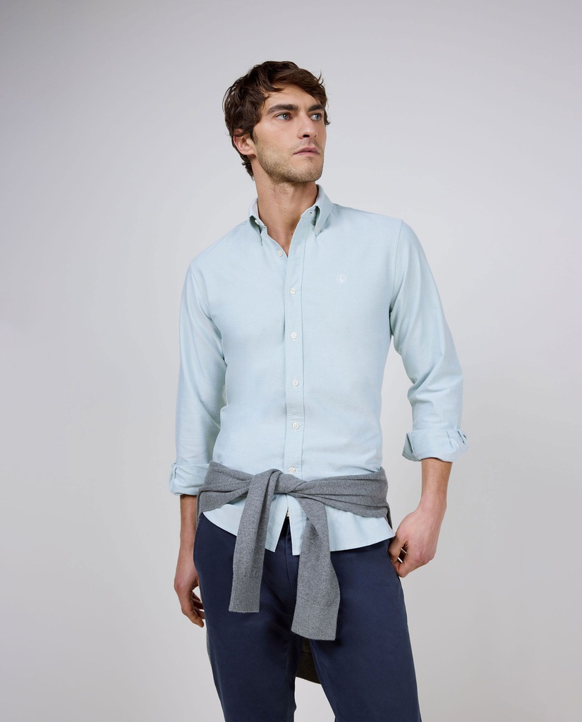Camisa Oxford Liso Verde - El Ganso