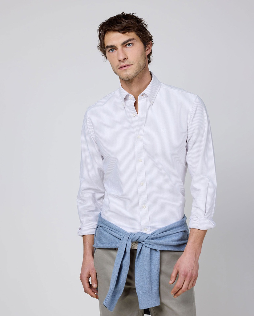 Camisa Oxford Yale Rosa Oscuro - El Ganso