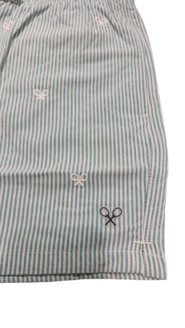 Bañador Rayas Finas Logo Verde - Silbon