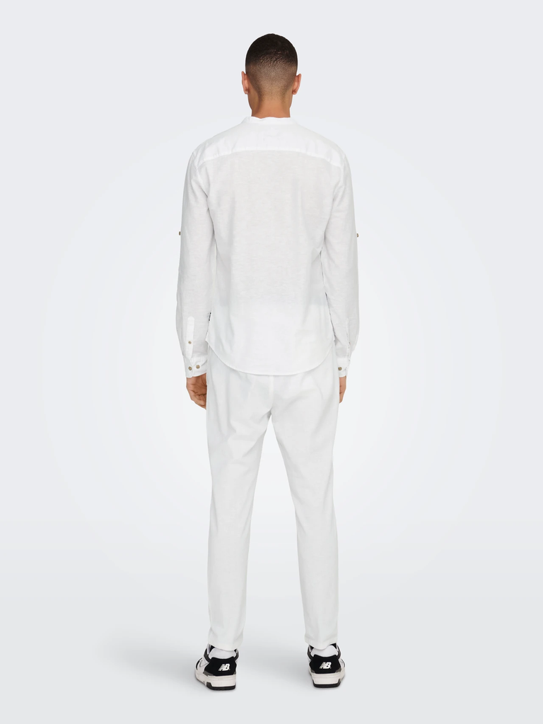 Onscaiden Lino Camisa White - Only &amp; Sons