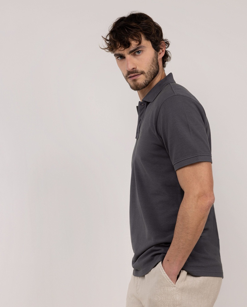 Polo Piqué Garment Dyed Antracita - El Ganso