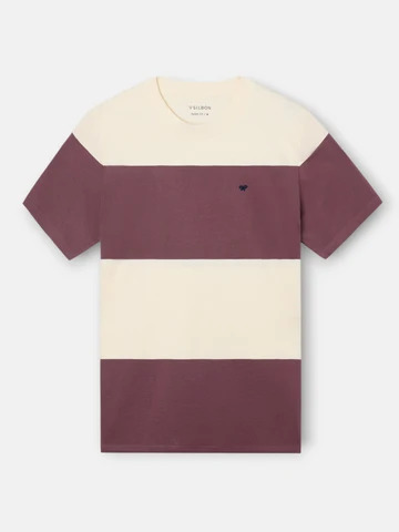 Camiseta Raya Ancha Burdeos - Silbon