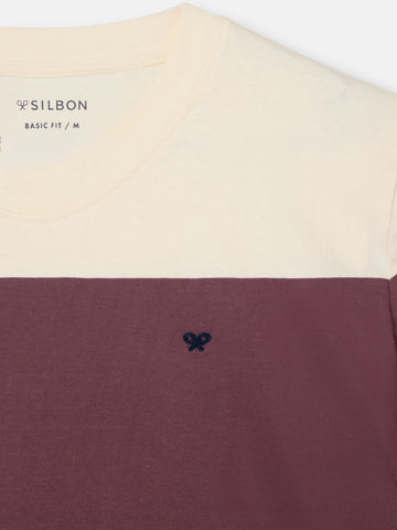 Camiseta Raya Ancha Burdeos - Silbon