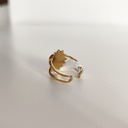Anillo Corona Marrón Dorado