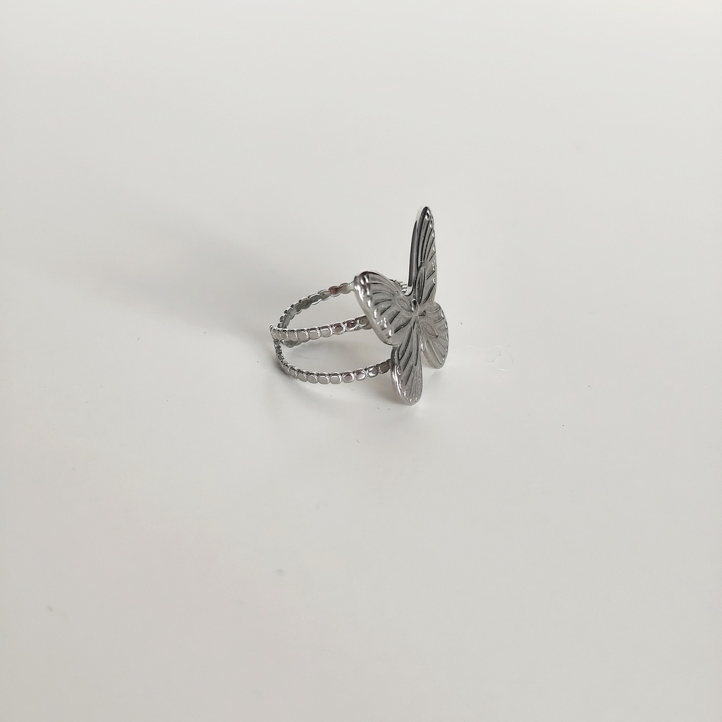 Anillo Mariposa Grande Plateado