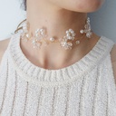 Collar Choker Flores de Perlas