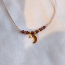 Pulsera Negra Cuentas Luna (Dorado) (copia)