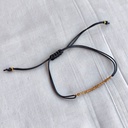 Pulsera Macramé Piedras Azul Naranja (Dorado)