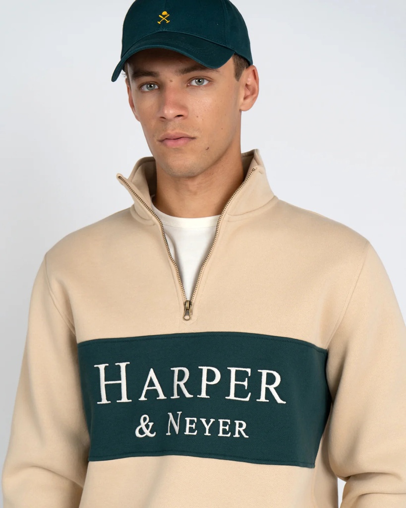Sudadera Half Zipper Maryland Golden Sand - Harper &amp; Neyer