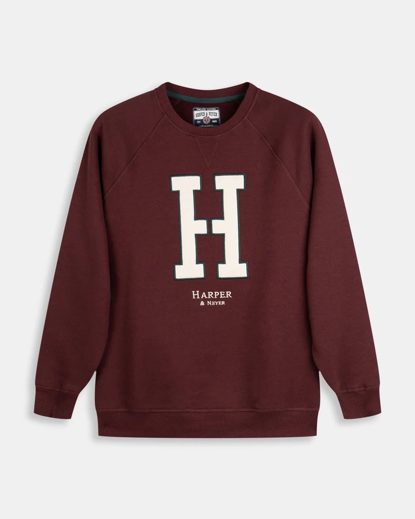 Sudadera Ranglan H Rich Burgundy - Harper &amp; Neyer