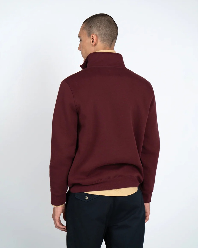 Sudadera Half Zipper Maryland Rich Burgundy - Harper &amp; Neyer