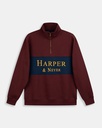 Sudadera Half Zipper Maryland Rich Burgundy - Harper &amp; Neyer