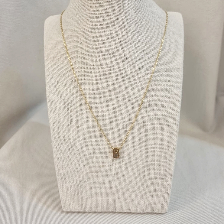 Collar Inicial Dorada Gruesa Letra "B"