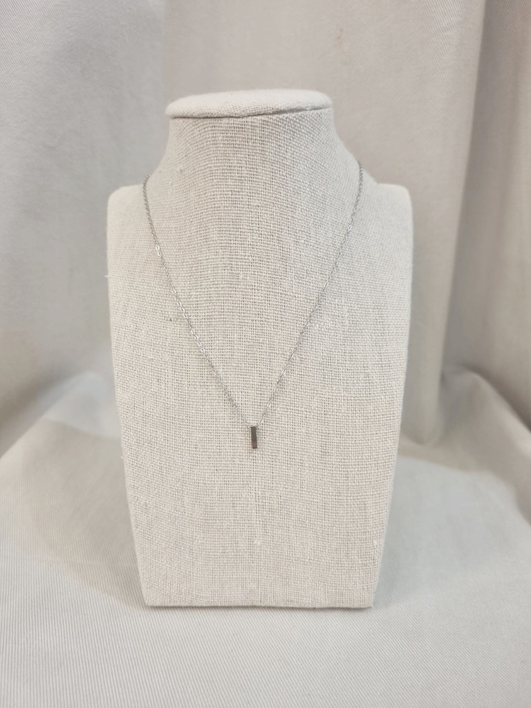 Collar Inicial Plateada Gruesa Letra "I"