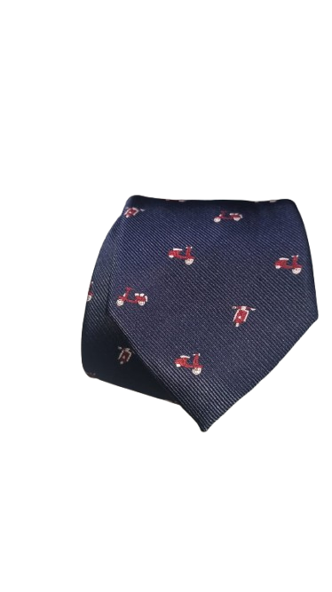 Corbata Azul Marino Vespas Rojas - Stroget