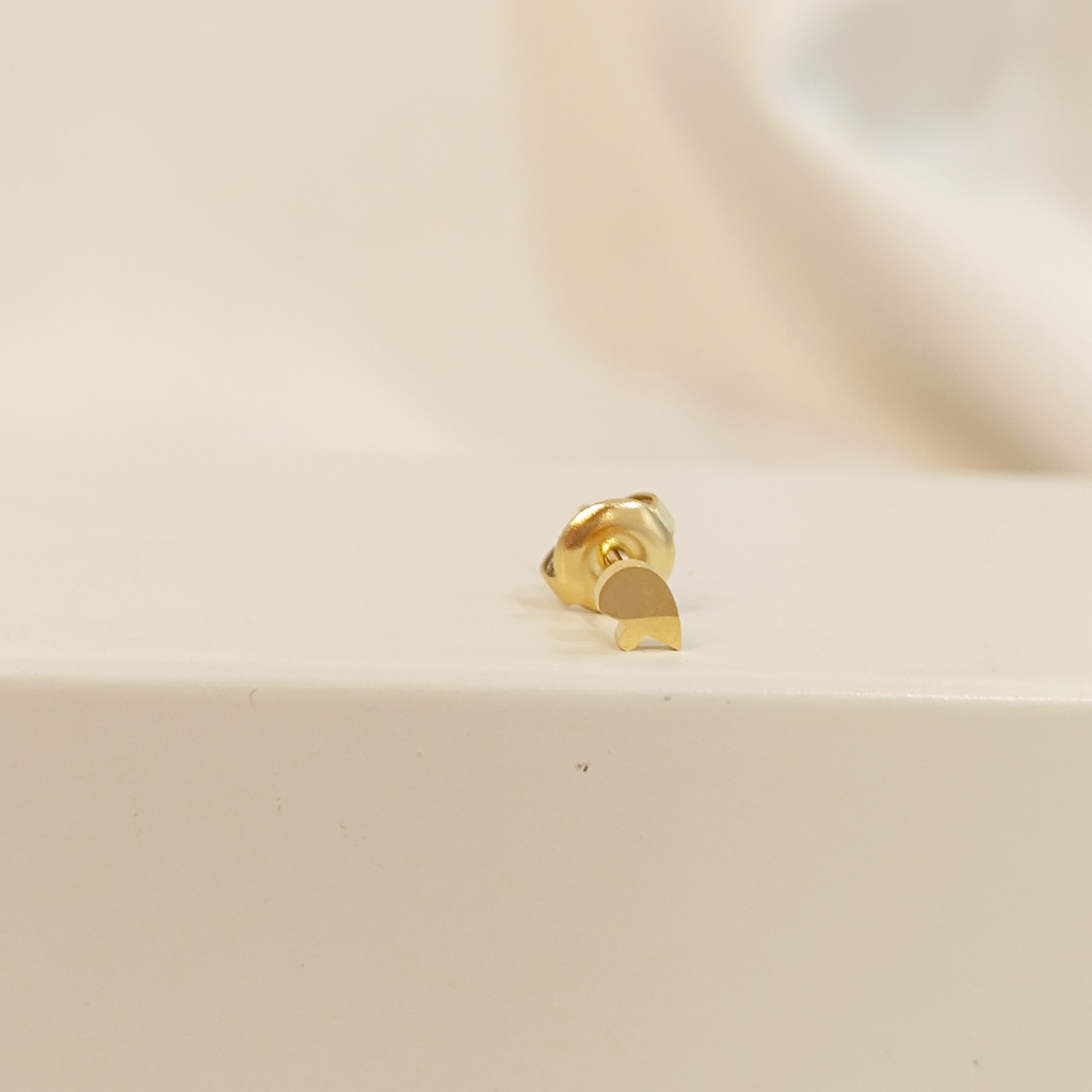 Pendiente Medio Corazón Puzzle Dorado