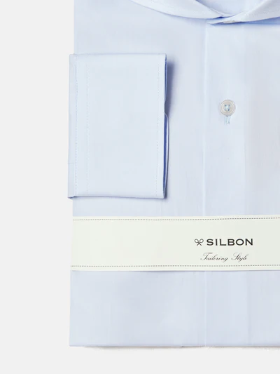 Camisa Vestir Celeste Clara Puño Simple - Silbon