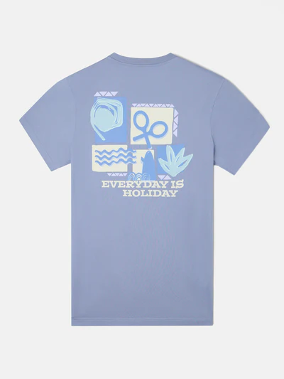 Camiseta Iconos Holiday Azul - Silbon