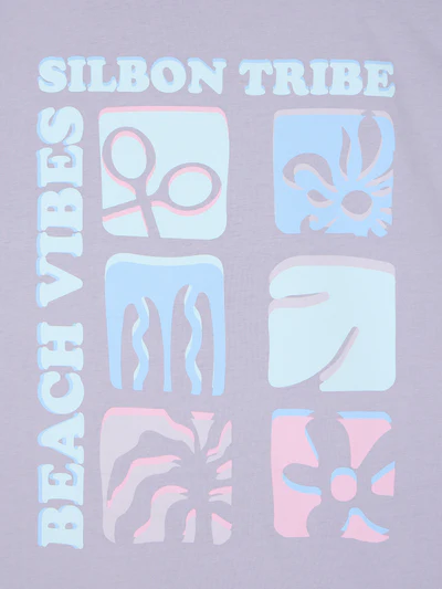 Camiseta Iconos Beach Vibes Purpura - Silbon