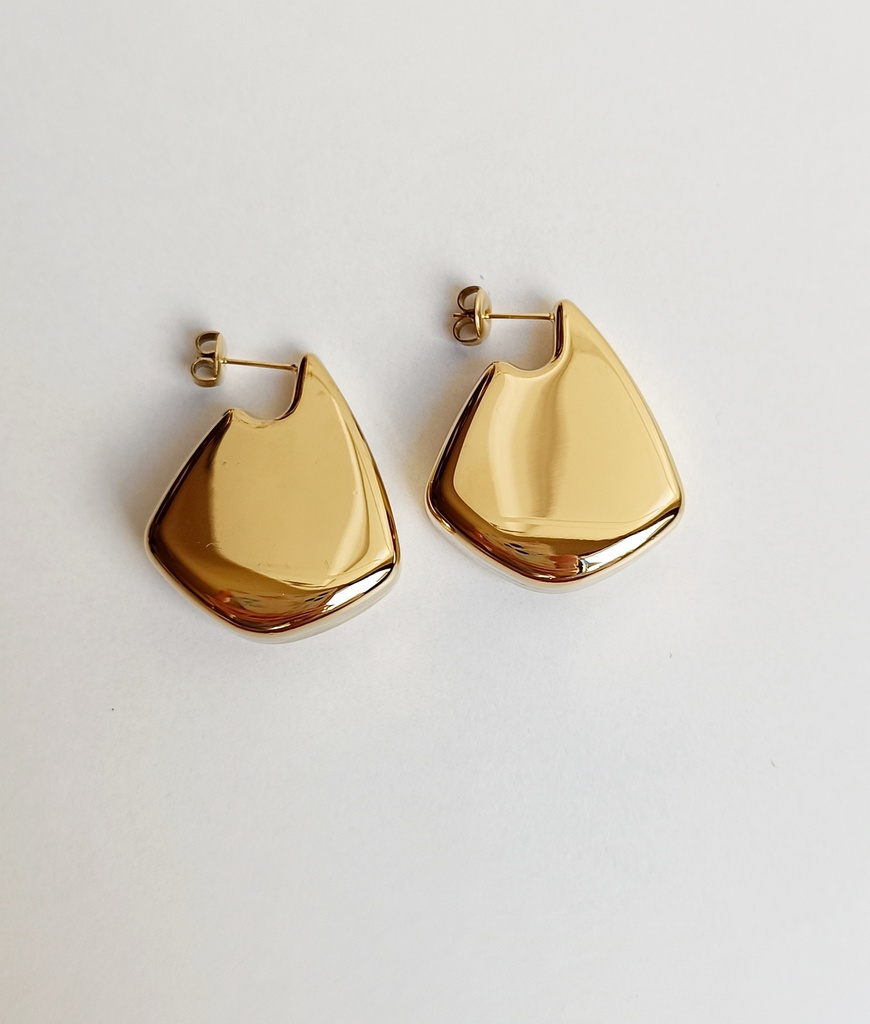 Pendientes Aro Geo Relleno Dorado