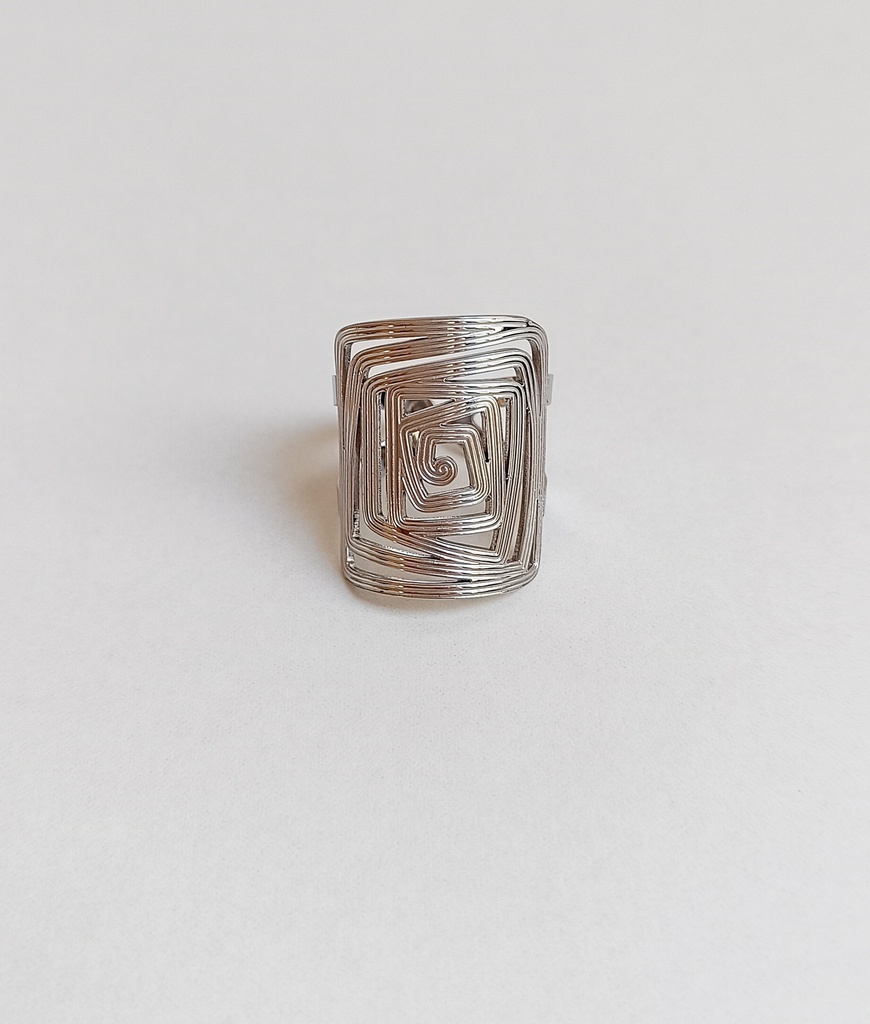 Anillo Spiral Square (Plateado)
