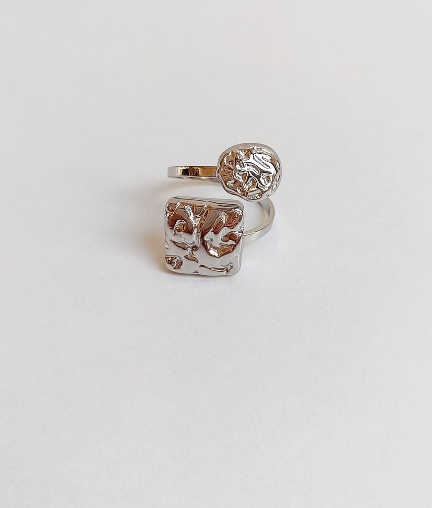 Anillo Geo Reliefs (Plateado)
