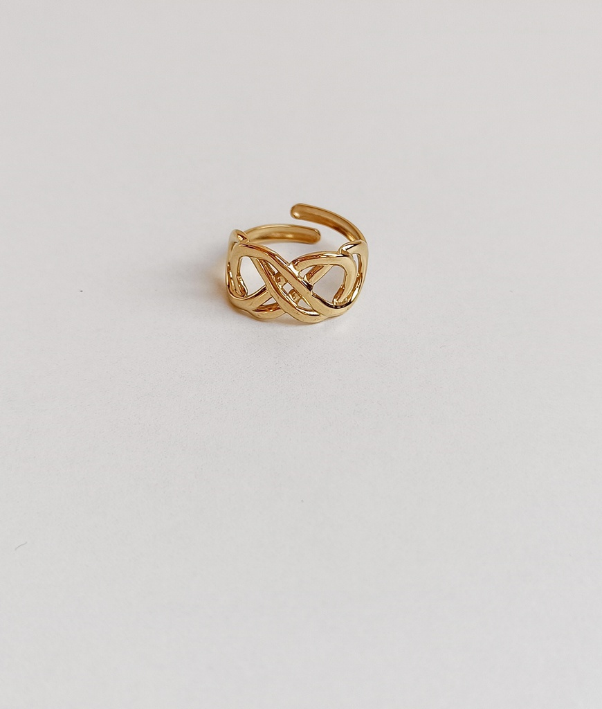 Anillo Infinito Tiras Dorado