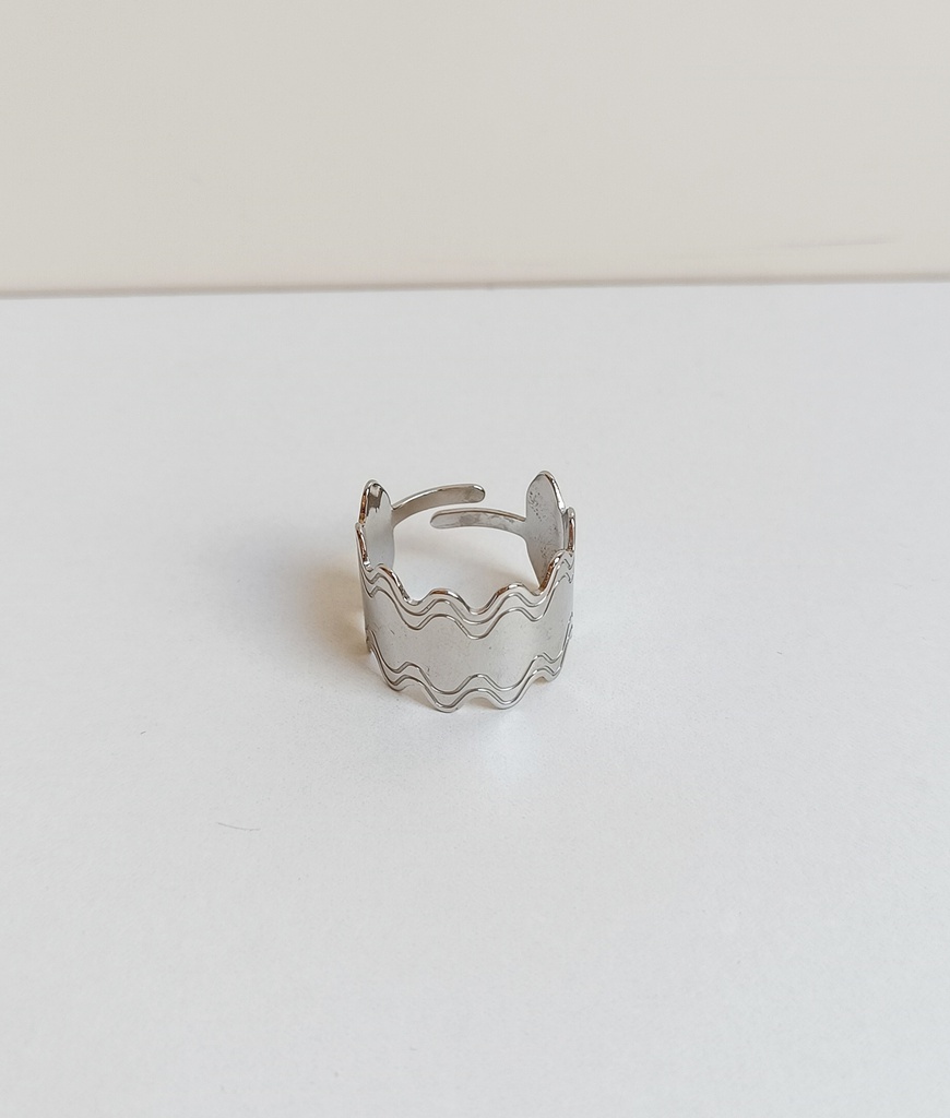 Anillo Wavy Geo (Plateado)