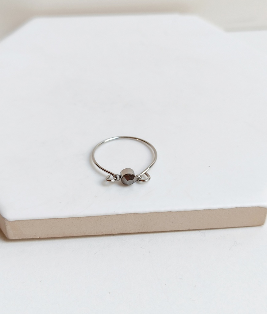 Anillo Black Shine (Plateado)