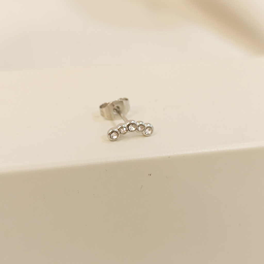 Pendiente Boomerang Circonitas  Plateado