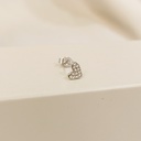 Pendiente Corazón Circonitas Plateado