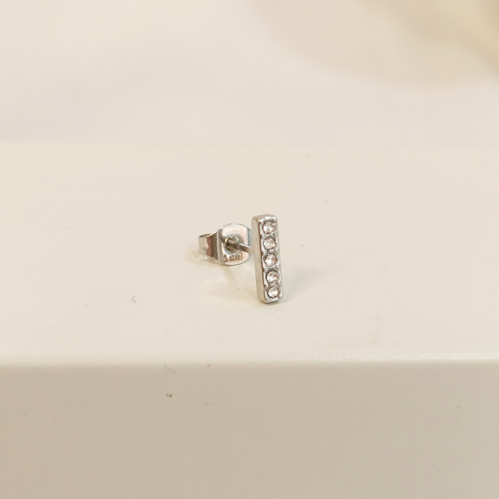 Pendiente Palito Circonitas Plateado