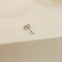 Pendiente Mini rectangulo circonita Plateado