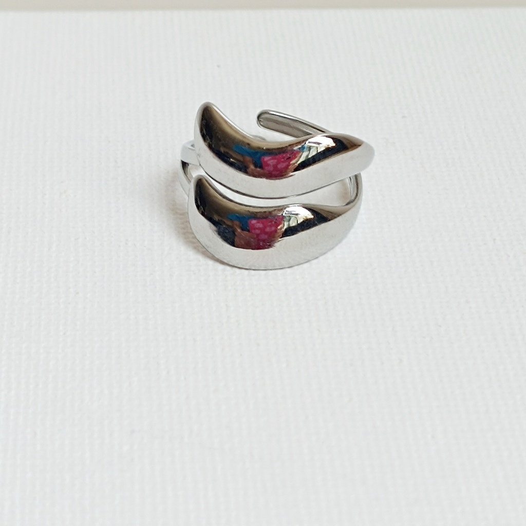 Anillo Curvas Plateado