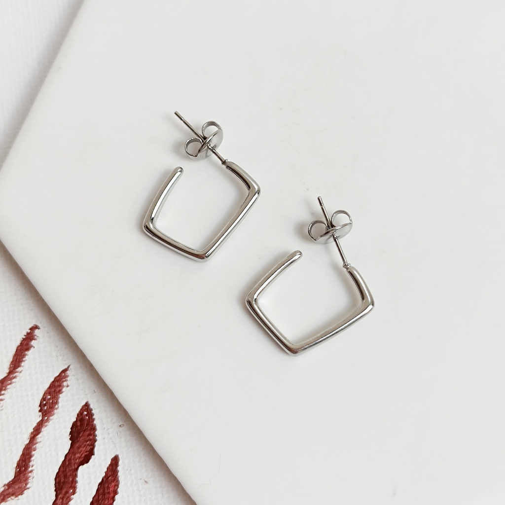 Aros Cuadrado Plateado