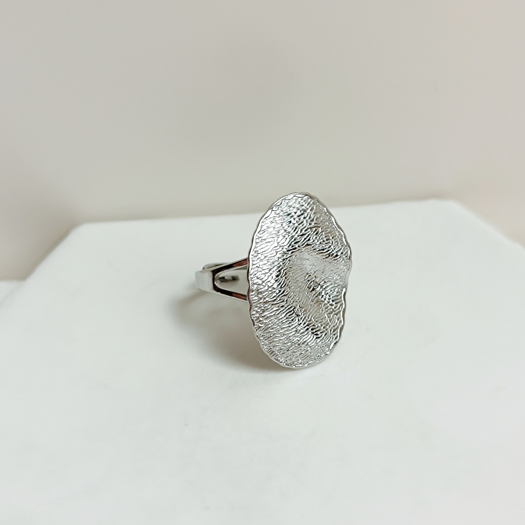 Anillo Texture Dot (Plateado)
