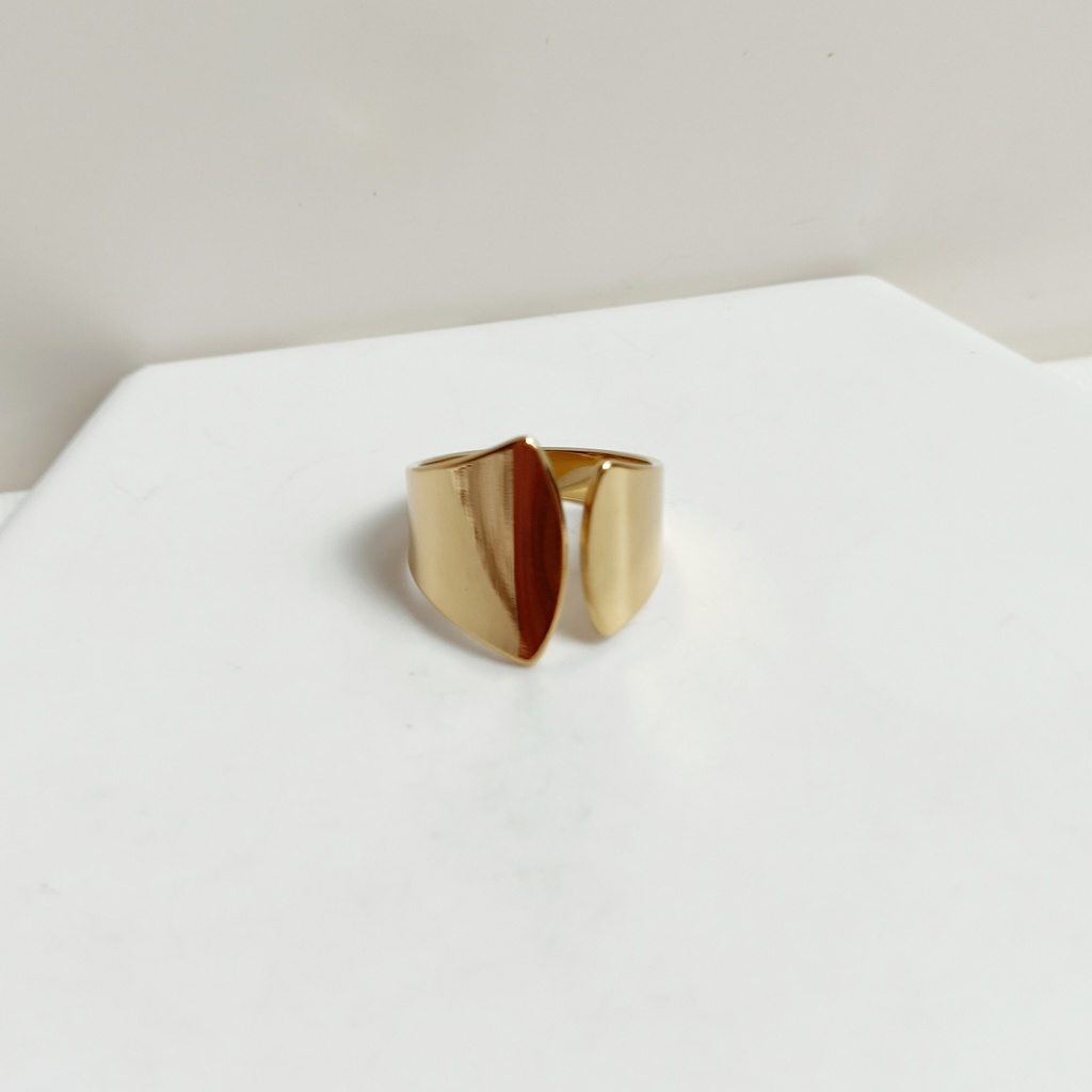 Anillo Doble Ancho Dorado