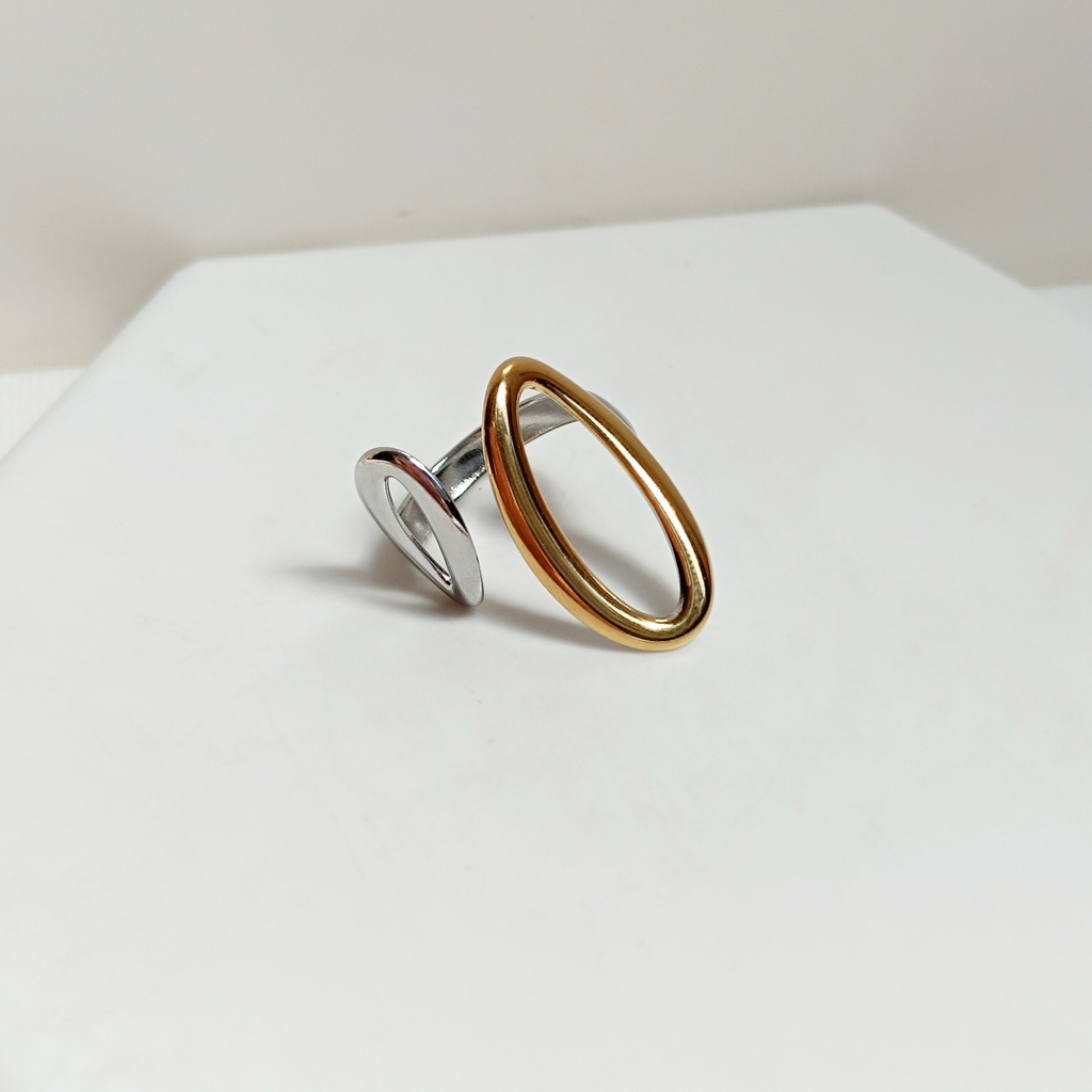 Anillo Doble Óvalo Bicolor