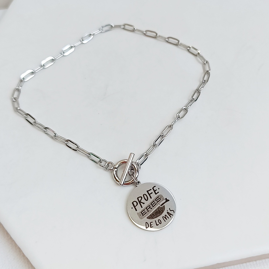 Pulsera Profe Eres De Lo Más Plateado